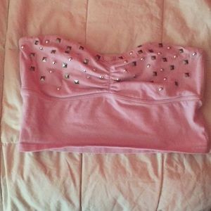 Pink and silver studded bandeau